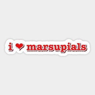 I Love Marsupials Heart Pet Sticker